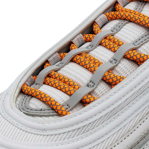 Orange 3M Reflective Rope Laces on shoes