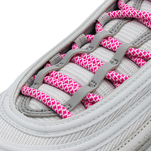 Pink/White Rope Laces on shoes