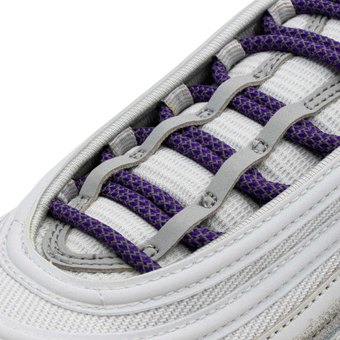 Purple 3M Reflective Rope Laces on shoes