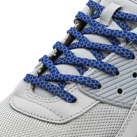 Sapphire - Reflective Flat Laces 1.0 on shoes