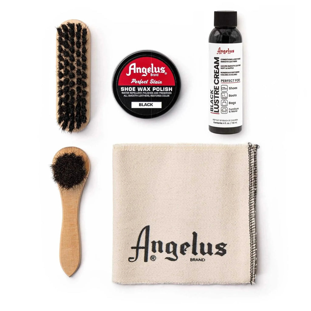 Kit De Betún Y Cepillos Para Zapatos Negros - Incluye 2 Latas De Betún Y 2 Cepillos Para Limpiar Y Abrillantar