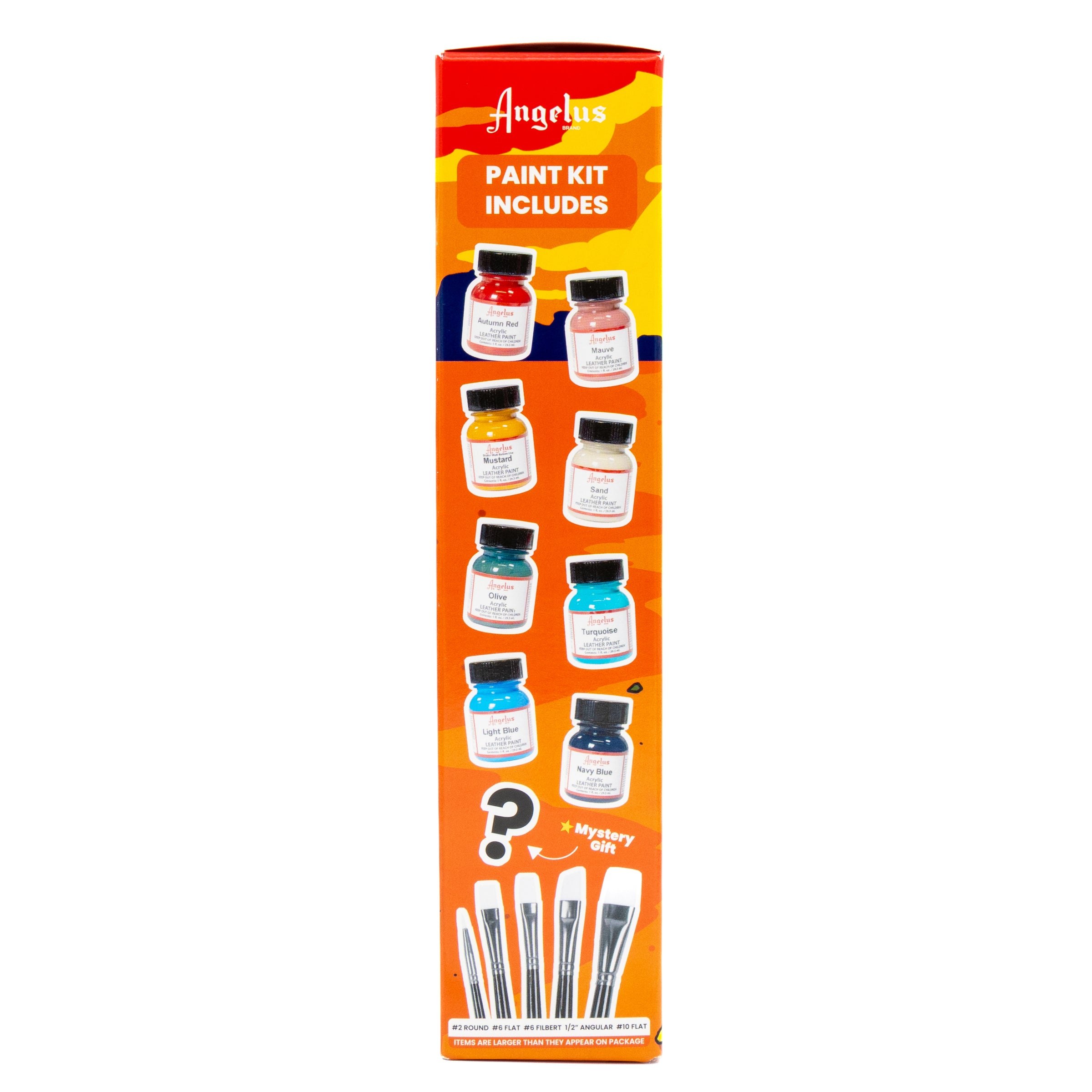 Angelus 13-Piece South West Sunset Paint Kit for custom sneaker painting – full kit with warm southwestern color palette - side of box
