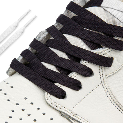 Lace Lab White/Black Union Jordan 1 Replacement Shoelaces on shoe