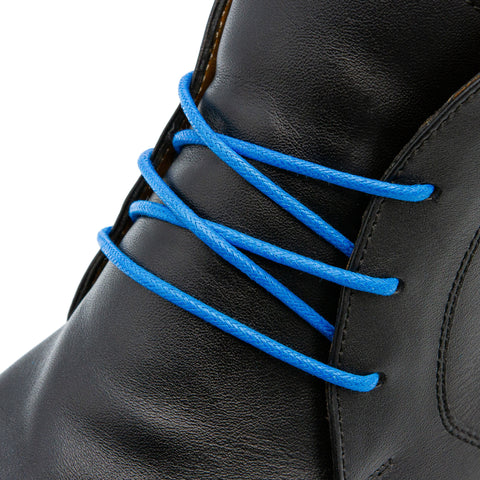 French Blue Waxed Dress Shoelaces