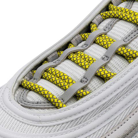 Yellow 3M Reflective Rope Laces on shoes