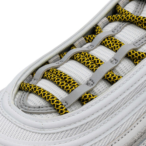 Yellow/Black Rope Laces on shoes