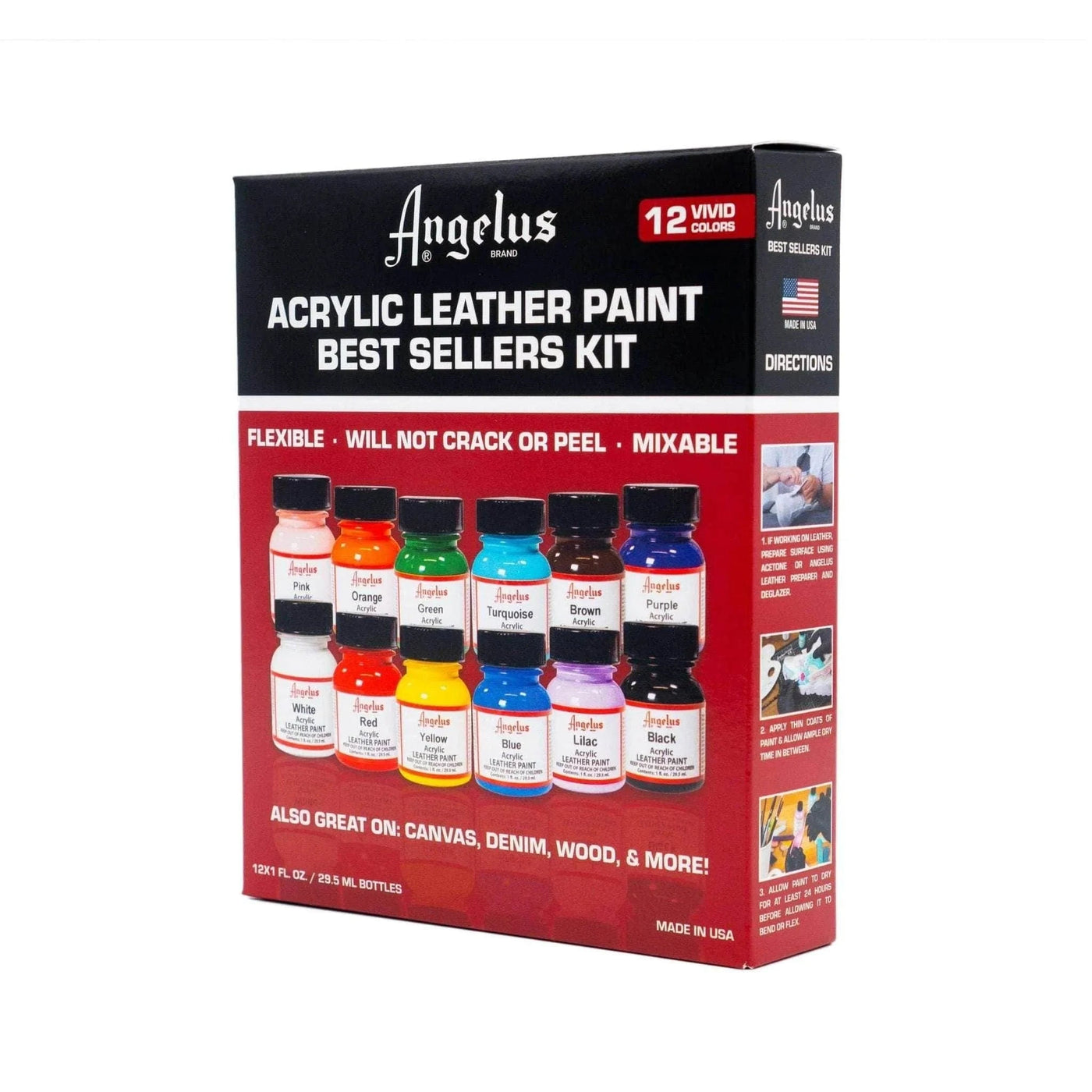 Angelus Direct Angelus Acrylic Leather Paint - Best Sellers Kit 1 oz. Bottles Standard Paint