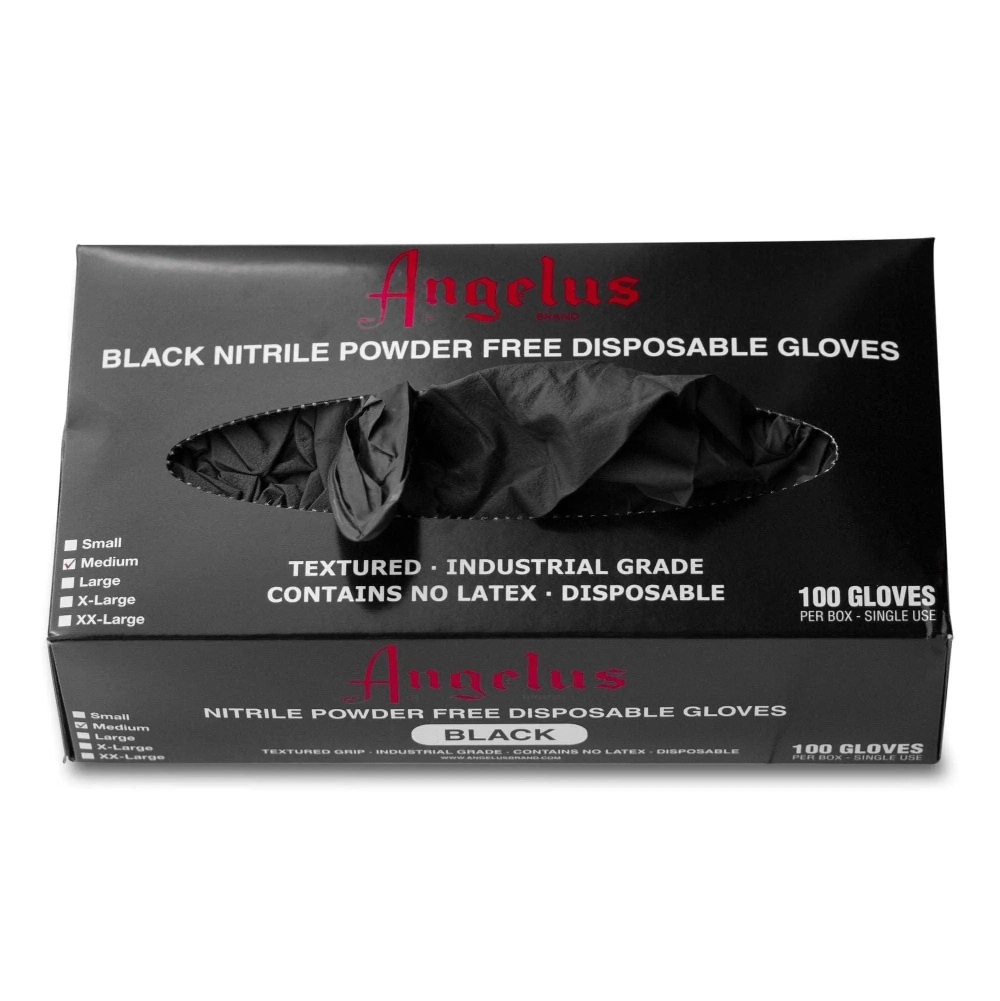 Angelus Black Nitrile Disposable Gloves - 6 Mil - 100 Gloves - Angelus Direct