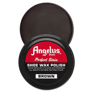Angelus Brown Shoe Wax Polish - Top down view of medium brown shoe wax