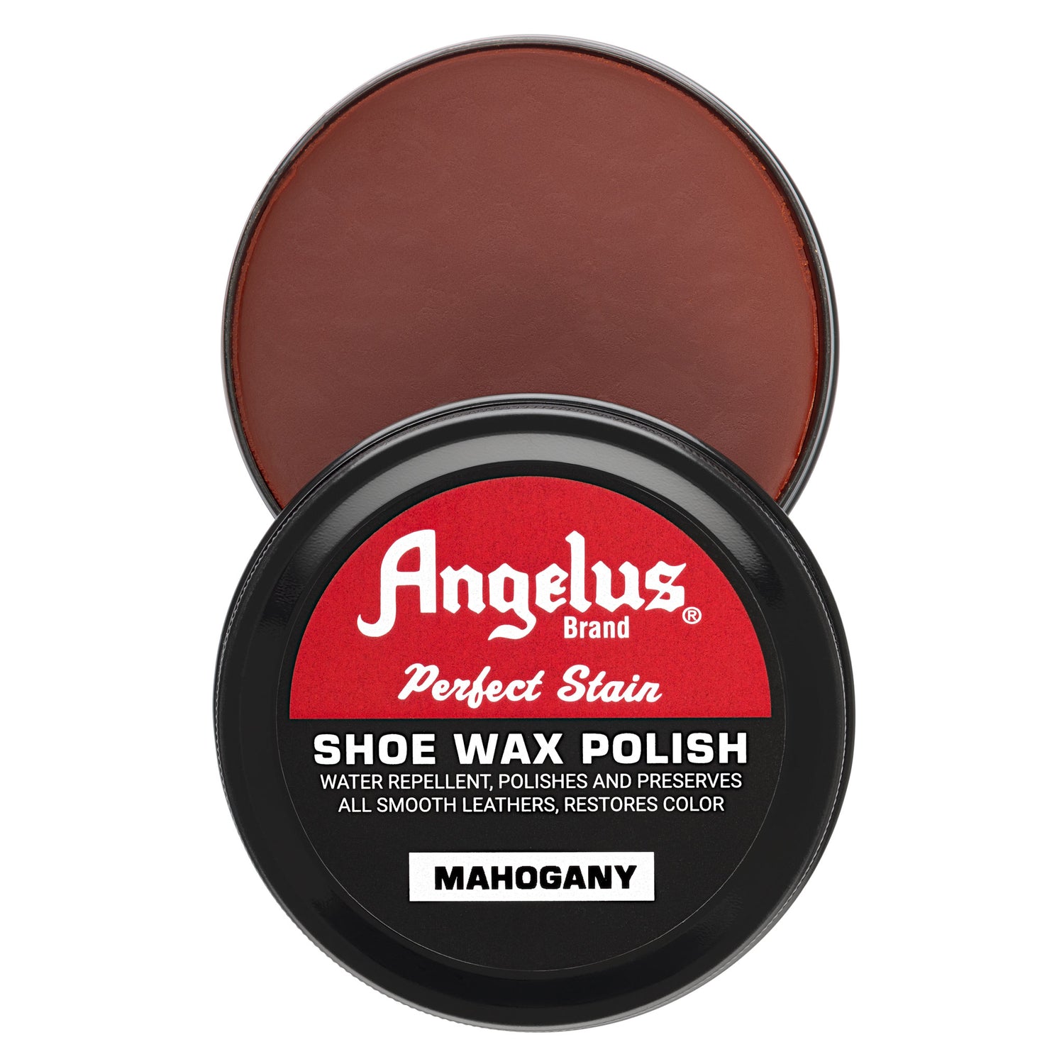 Angelus Mahogany Shoe Wax Polish - Top down view of deep mahogany wax pigment