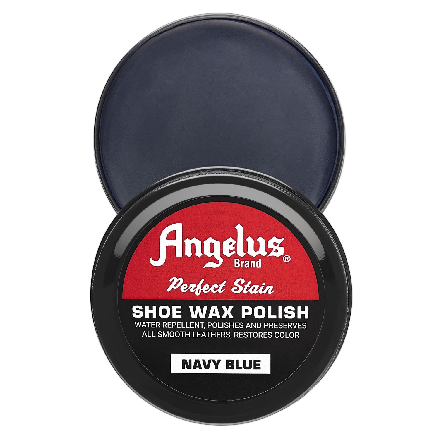 Angelus Navy Blue Shoe Wax Polish - Top down view of navy blue wax interior