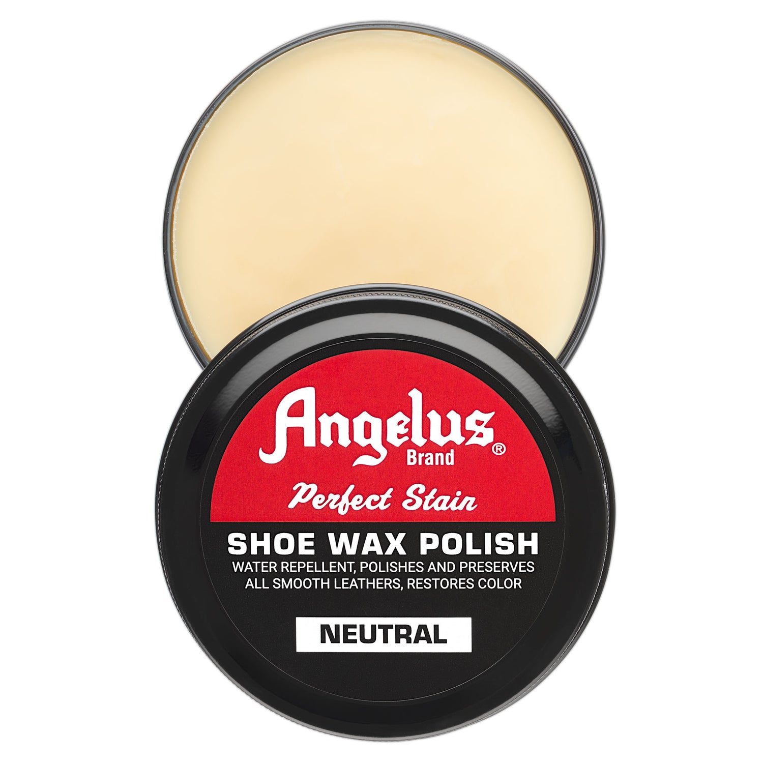 Angelus Neutral Shoe Wax Polish - Top view showing clear colorless wax interior