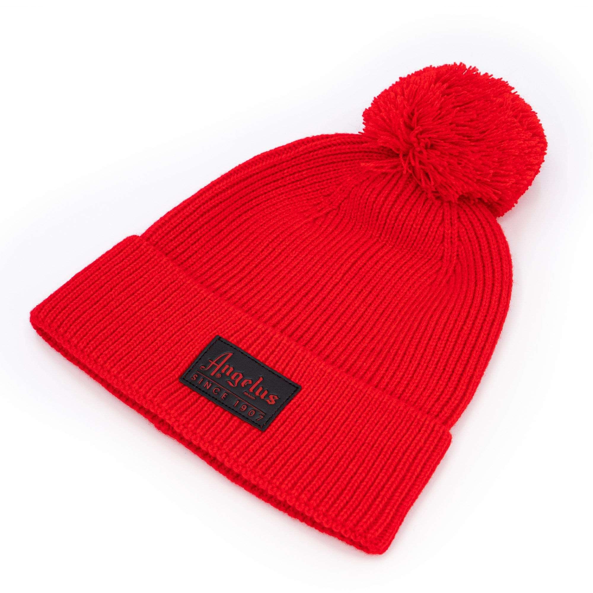 Angelus Red Pom Knit Beanie - Angelus Direct