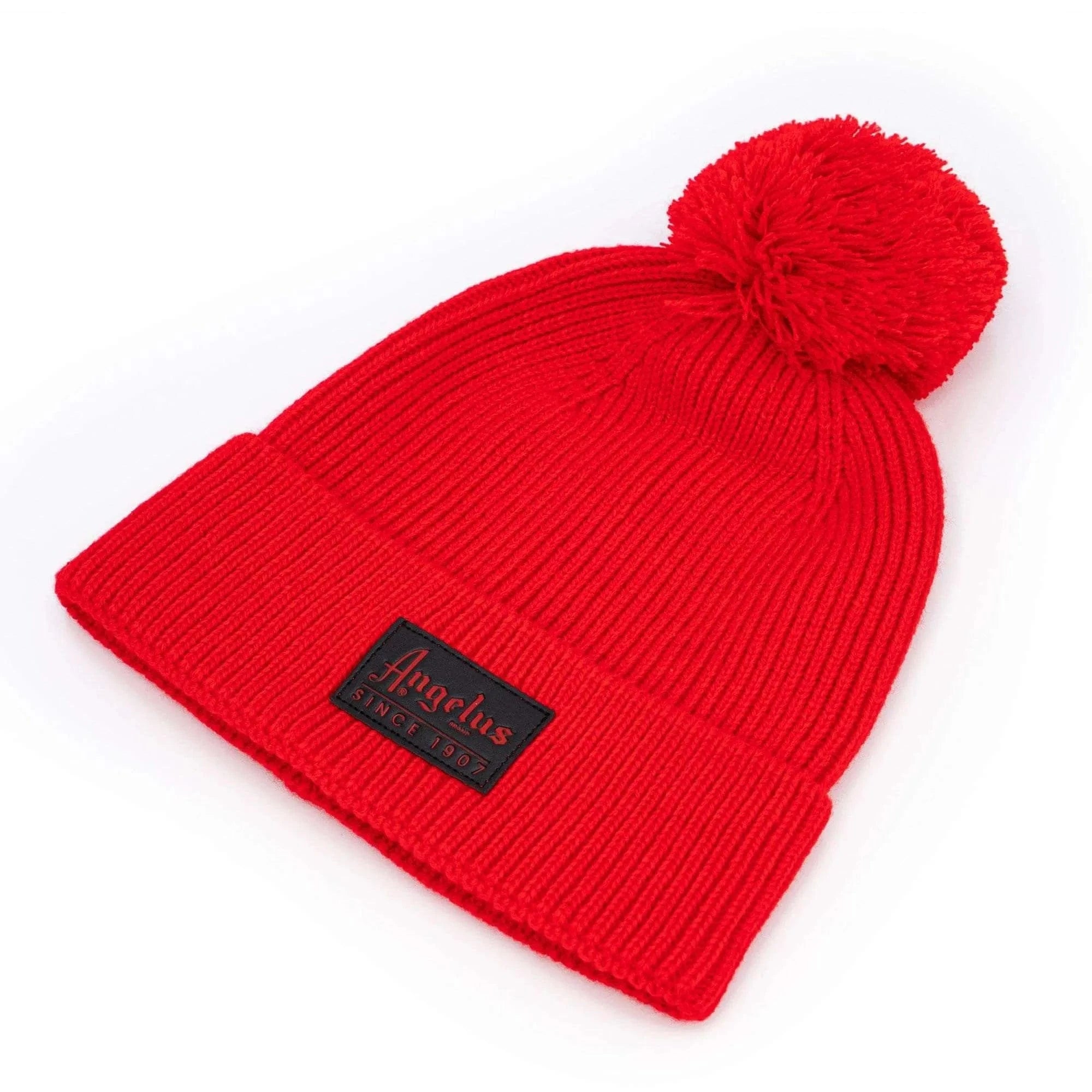 Angelus Red Pom Knit Beanie - Angelus Direct