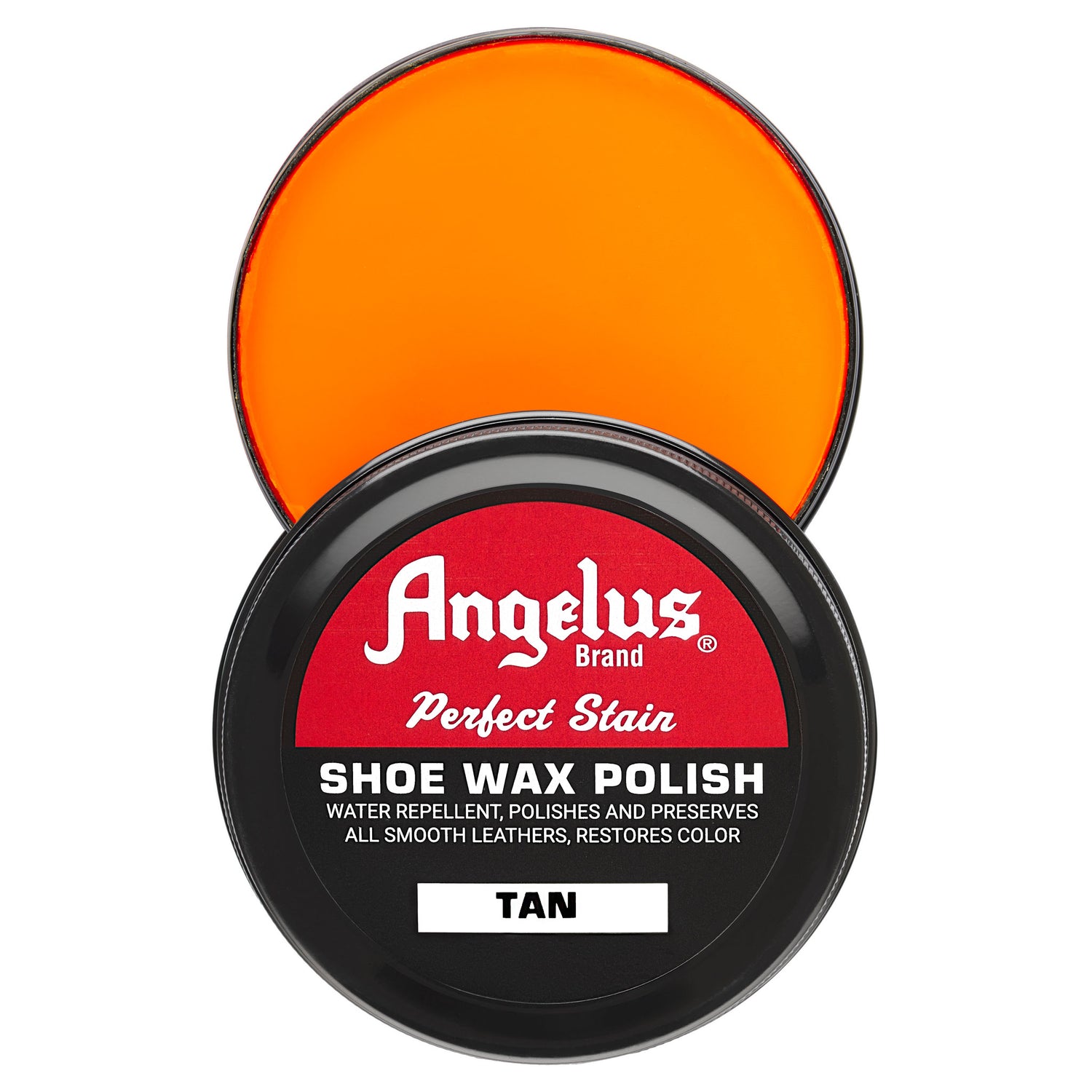 Angelus Tan Shoe Wax Polish - Top down view of warm tan shoe wax pigment