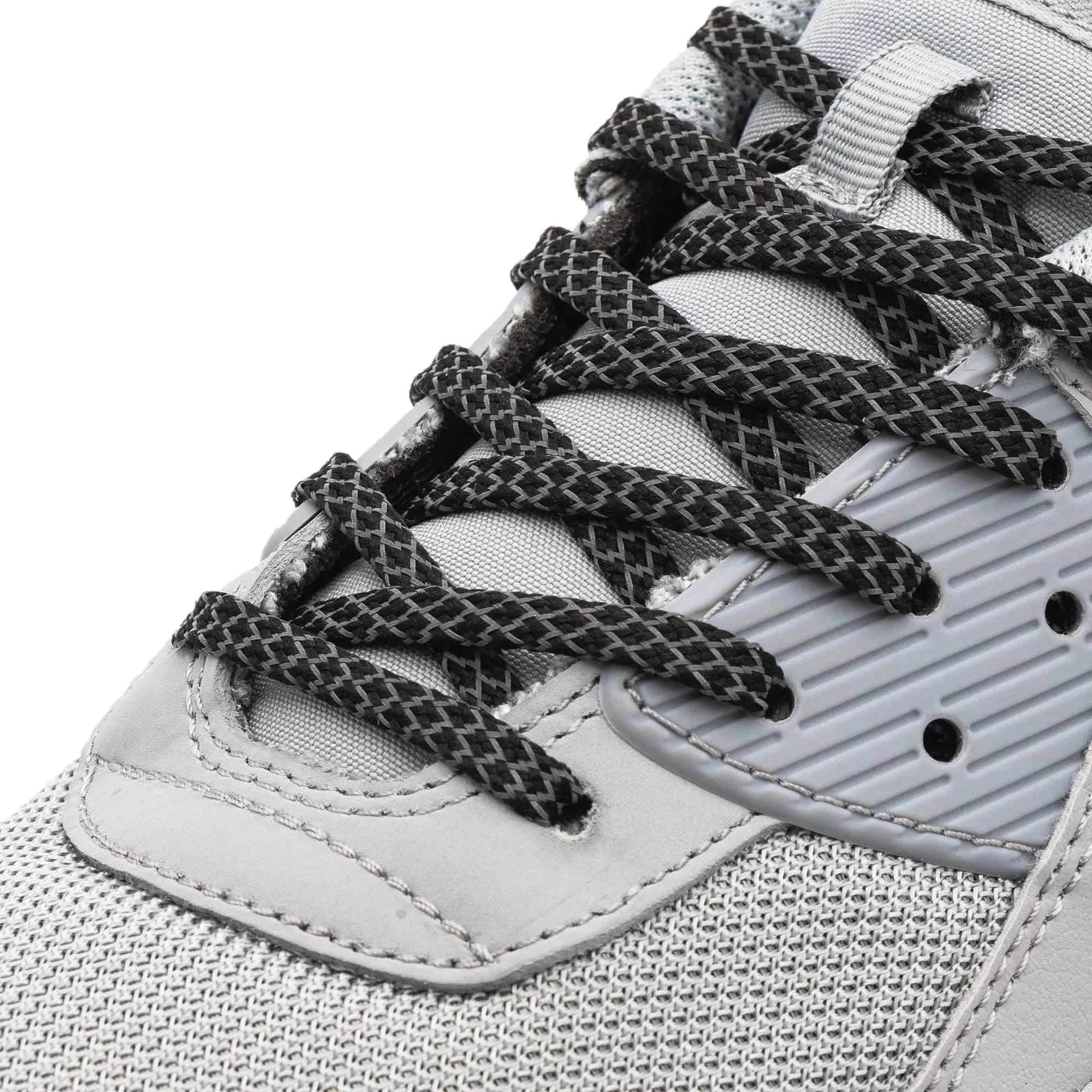 Lace Lab Black Reflective Flat Laces 1.0 Reflective Flat Shoelaces