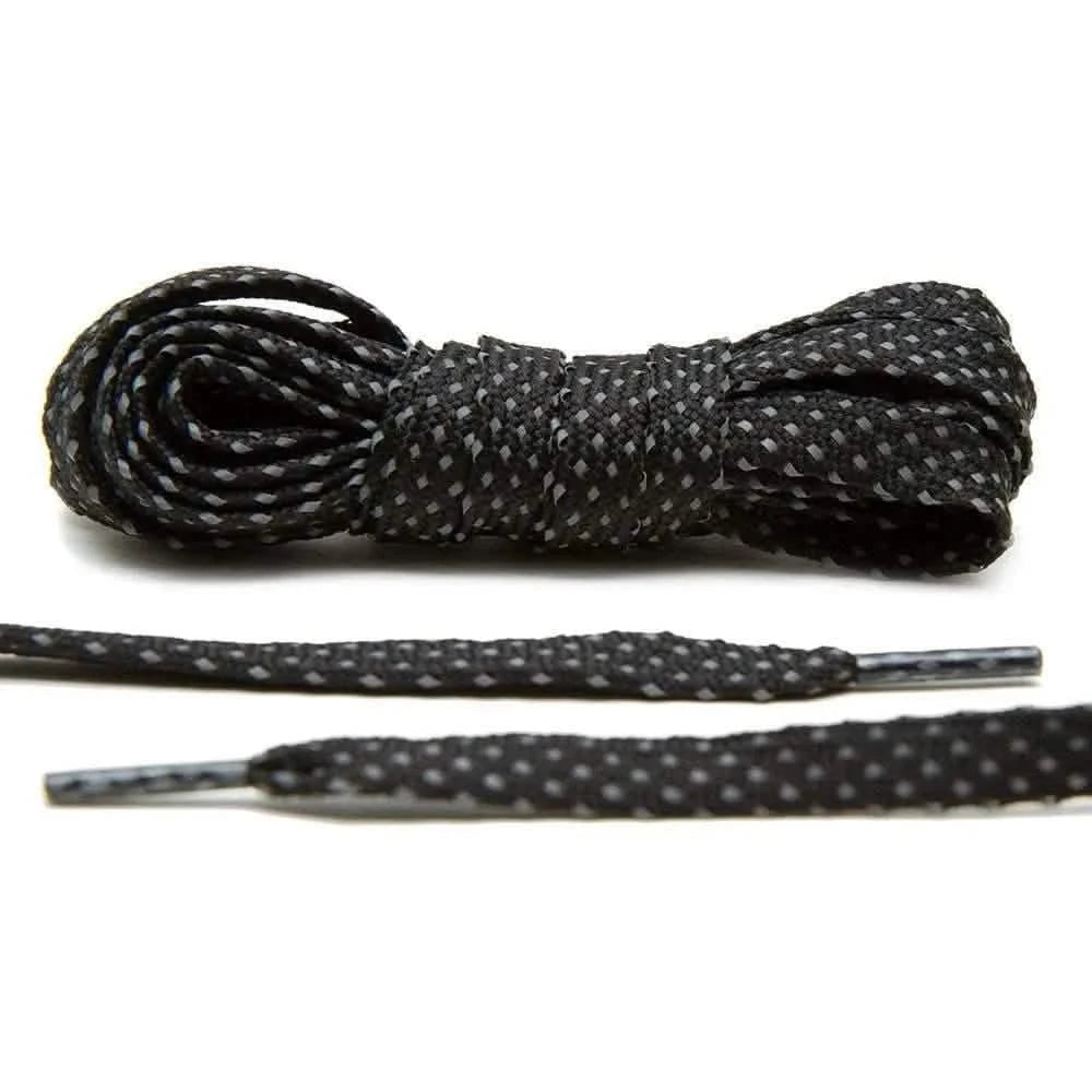 Black Durable Reflective Flat Laces High-Quality Shoe Laces