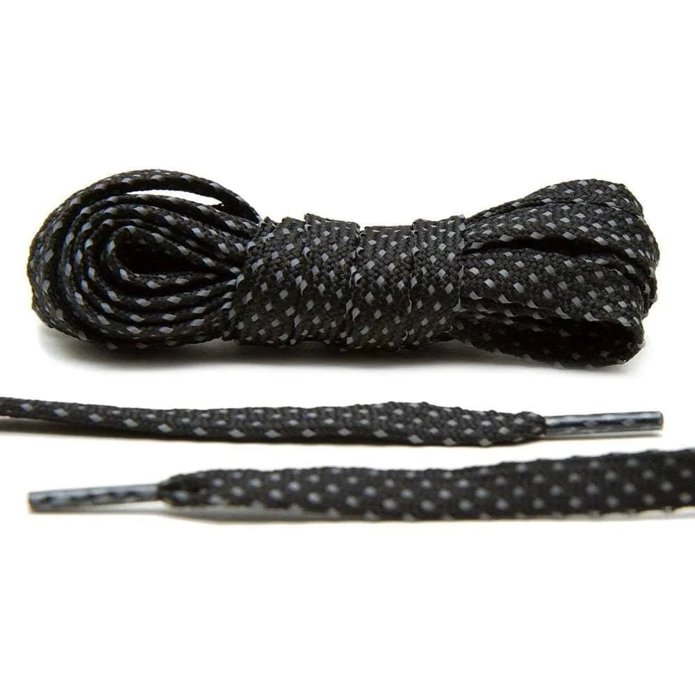 Lace Lab Black - Reflective Flat Laces 2.0 Reflective Flat Shoelaces
