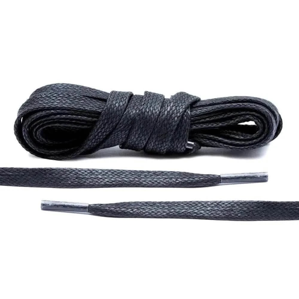 Lace Lab Black Waxed Shoe Laces Waxed Flat shoelaces