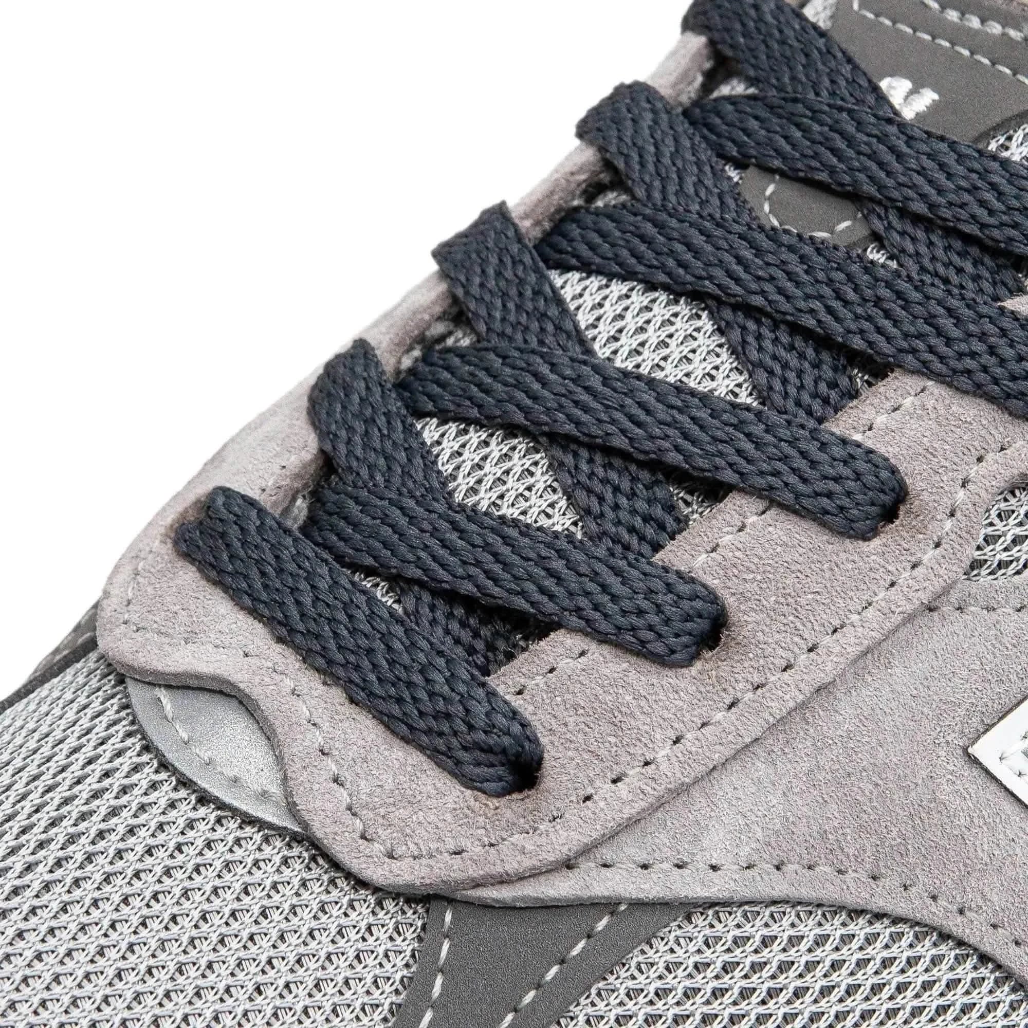 Lace Lab Charcoal Grey Shoe Laces Flat Shoelaces
