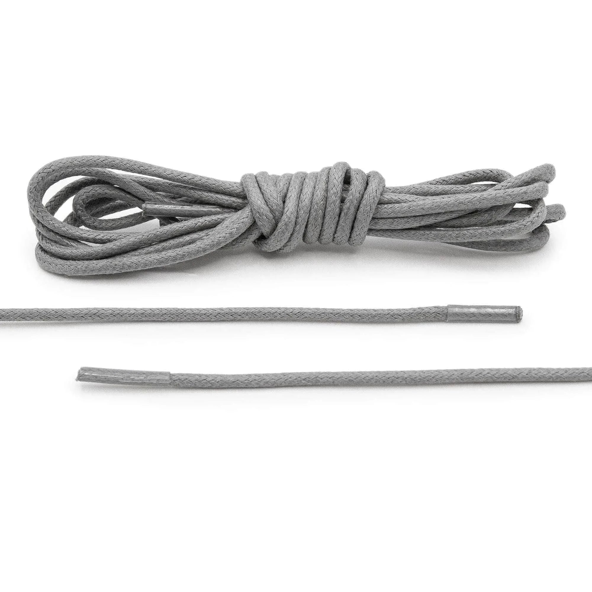 Cool Grey Waxed Dress Shoelaces 36