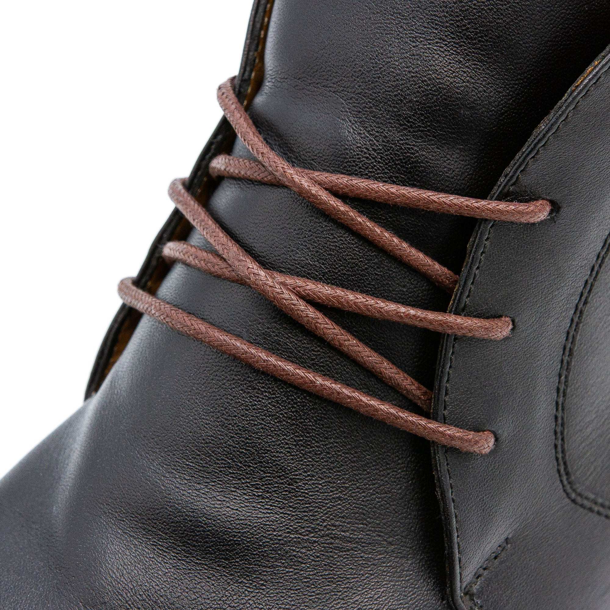 Dark Brown Waxed Dress Shoelaces - Angelus Direct