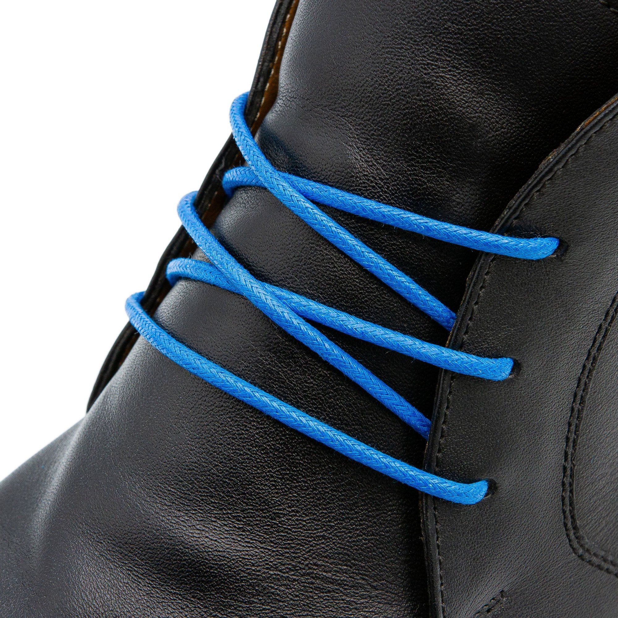 French Blue Waxed Dress Shoelaces - Angelus Direct