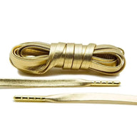 Lace Lab Gold Luxury Leather Laces - Gold Plated Leather Shoelaces