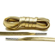Lace Lab Gold Luxury Leather Laces - Silver Plated Leather Shoelaces