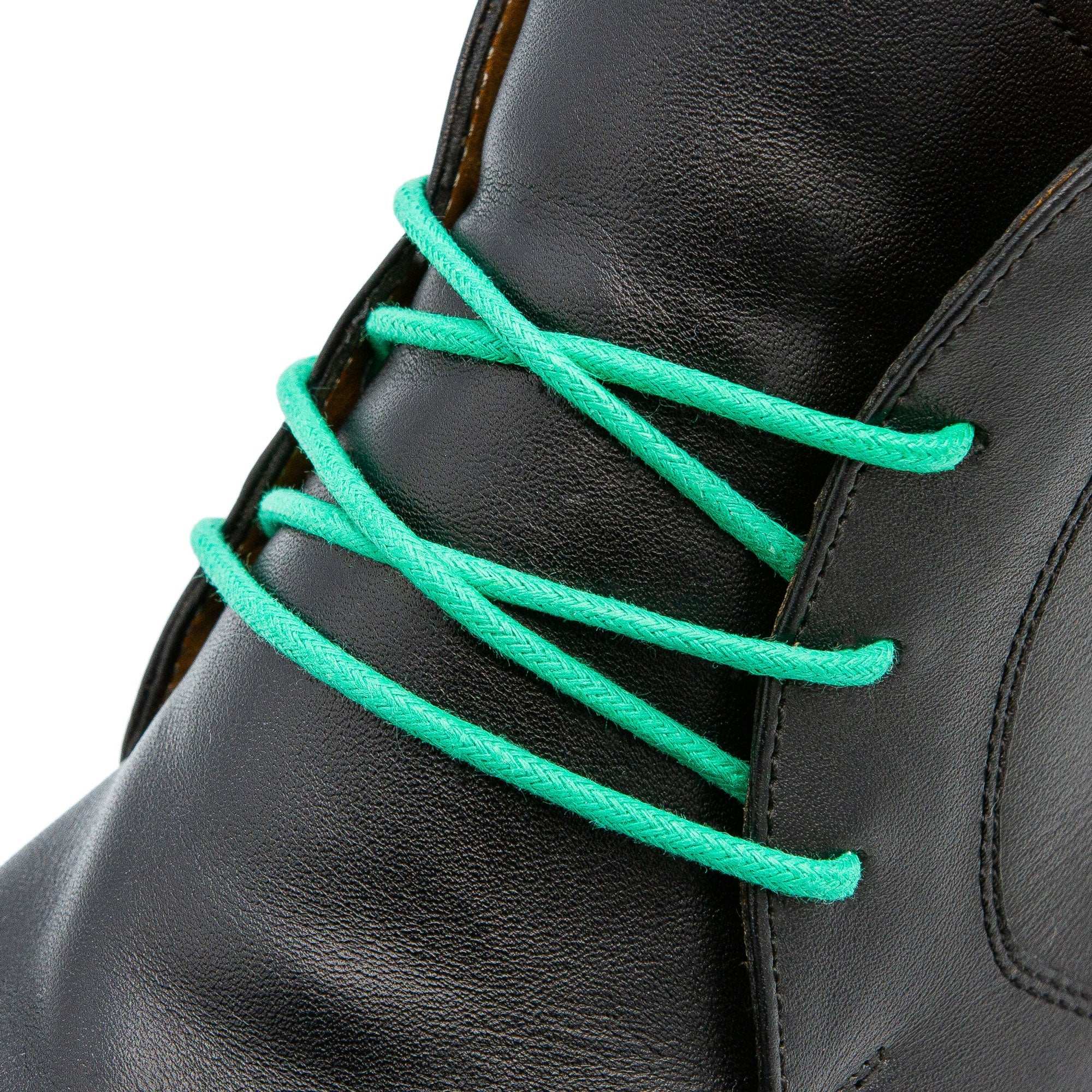 Green Waxed Dress Shoelaces - Angelus Direct