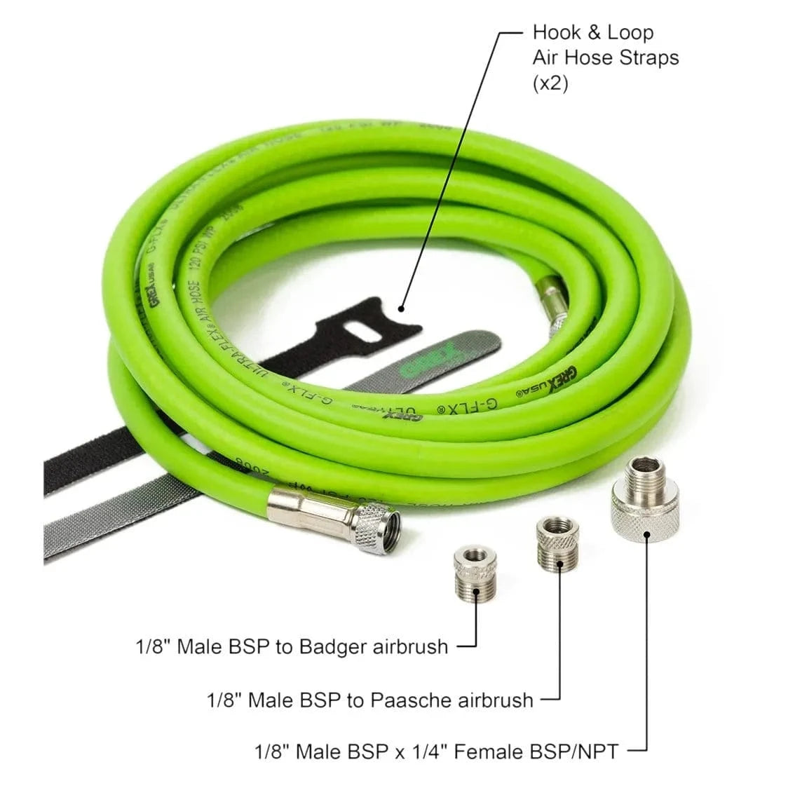 Grex Grex 6' ULTRA-FLEX Airbrush Hose w/ Universal Fittings 6' Air Hose Accessories