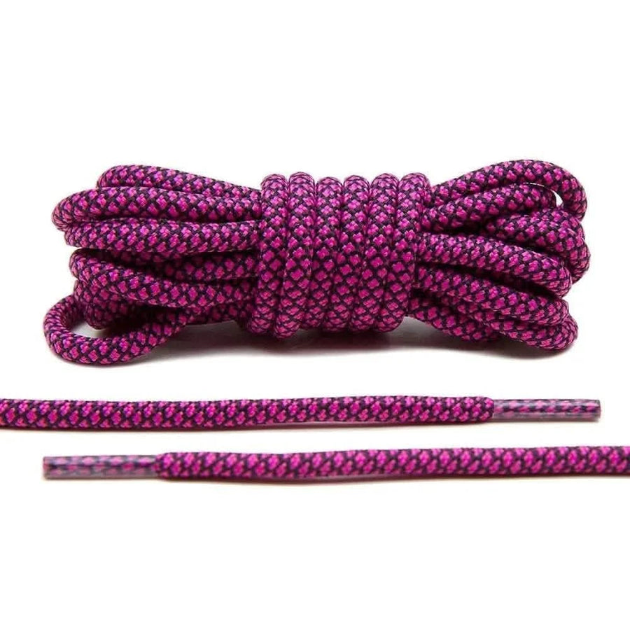 Hot Pink/Black Rope Laces