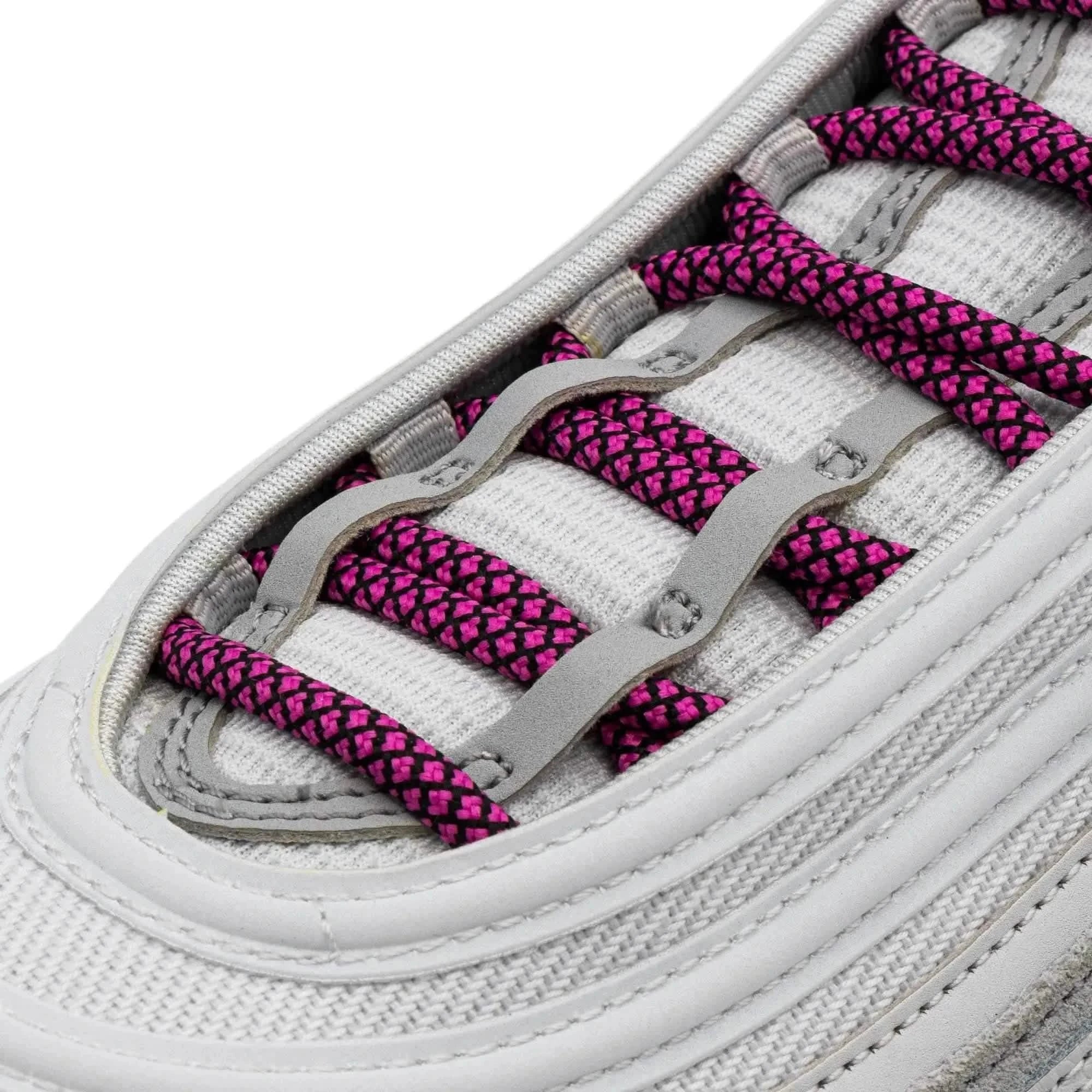 Shop Hot Pink & Black Stylish round Rope Laces | Angelus Direct