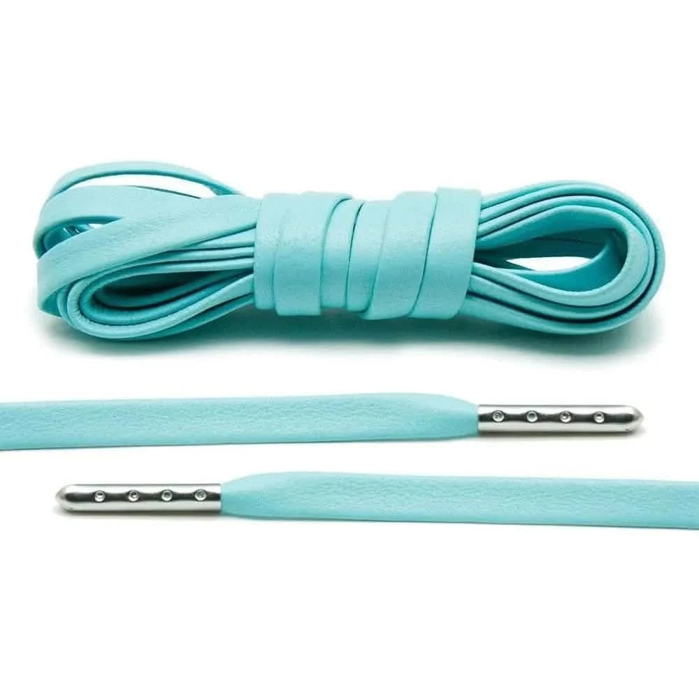 Lace Lab Mint Luxury Leather Laces - Silver Plated Leather Shoelaces