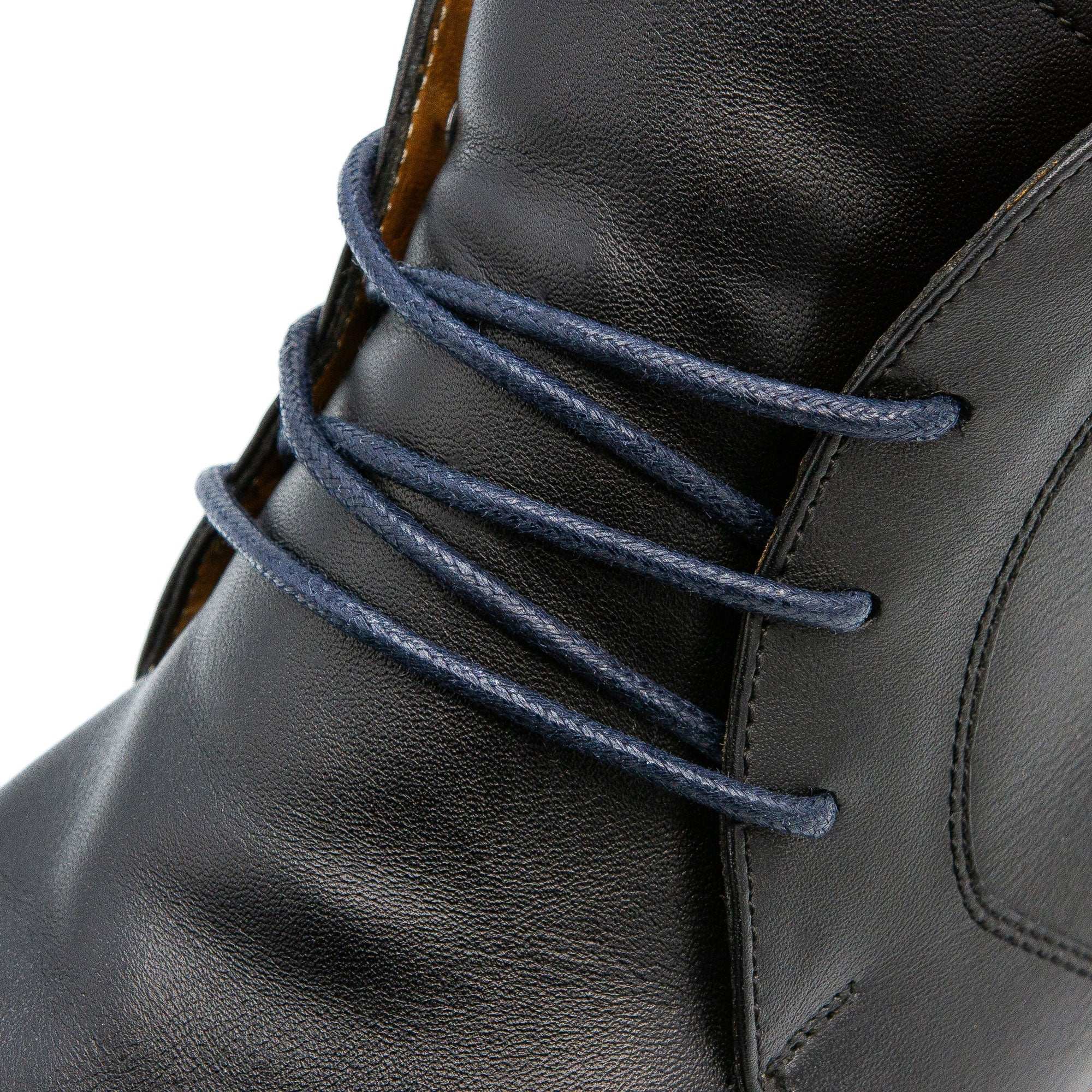 Navy Blue Waxed Dress Shoelaces - Angelus Direct