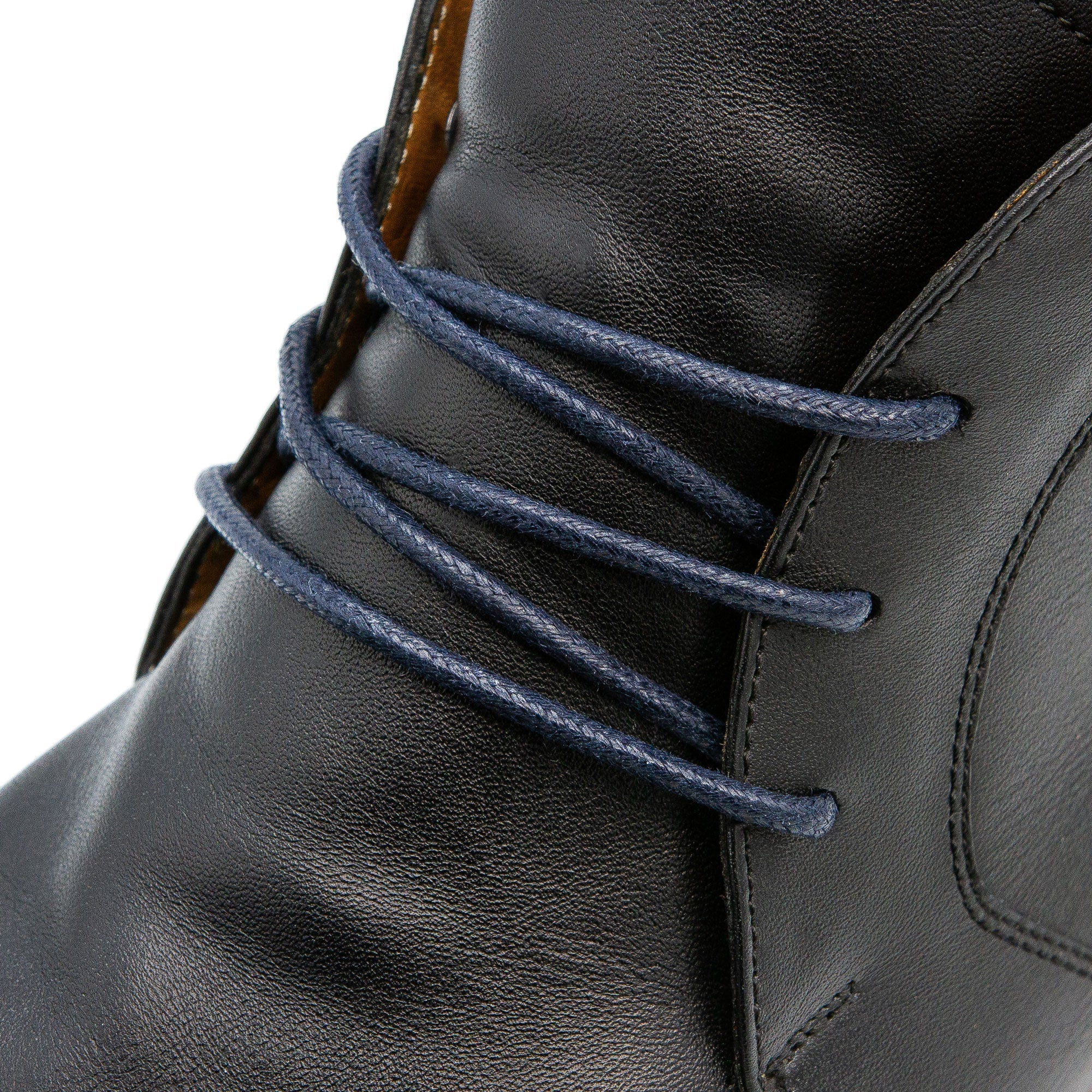 Navy Blue Waxed Dress Shoelaces - Angelus Direct