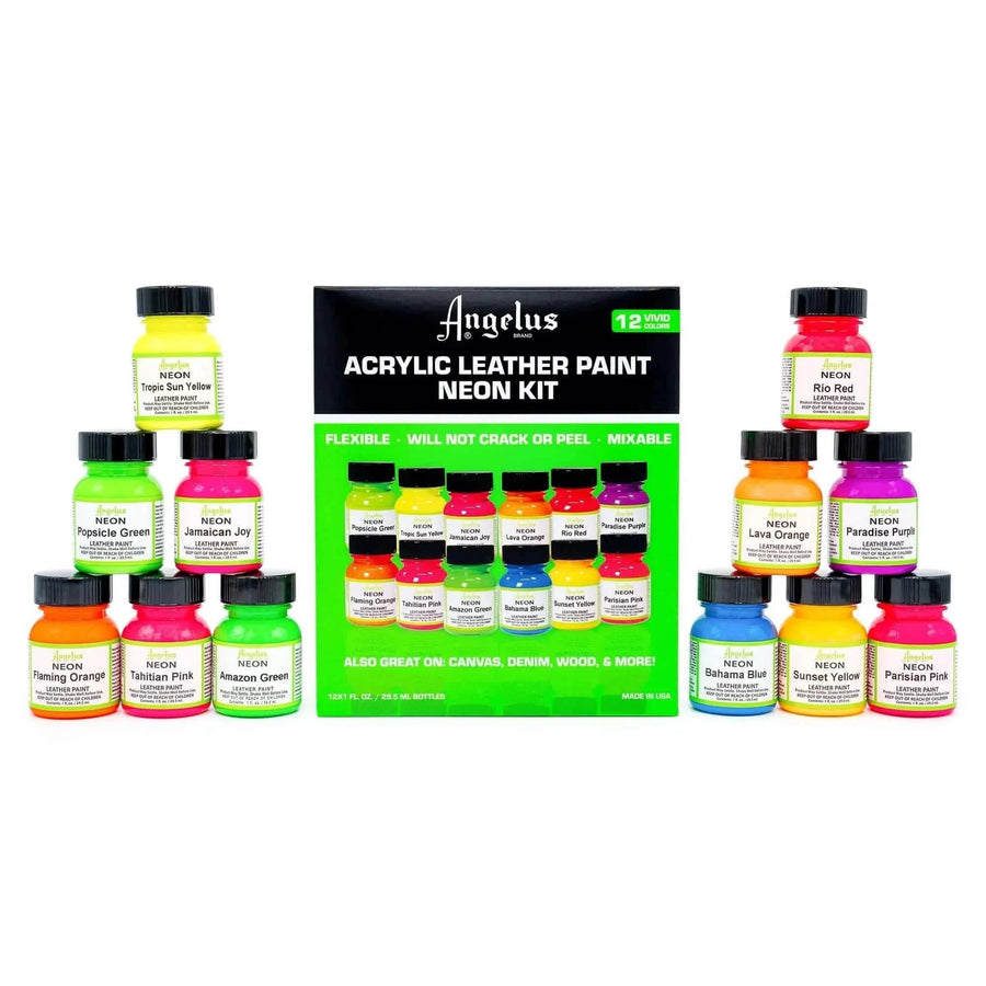 Angelus Neon Color Kit | Complete 12-Color Paint Set
