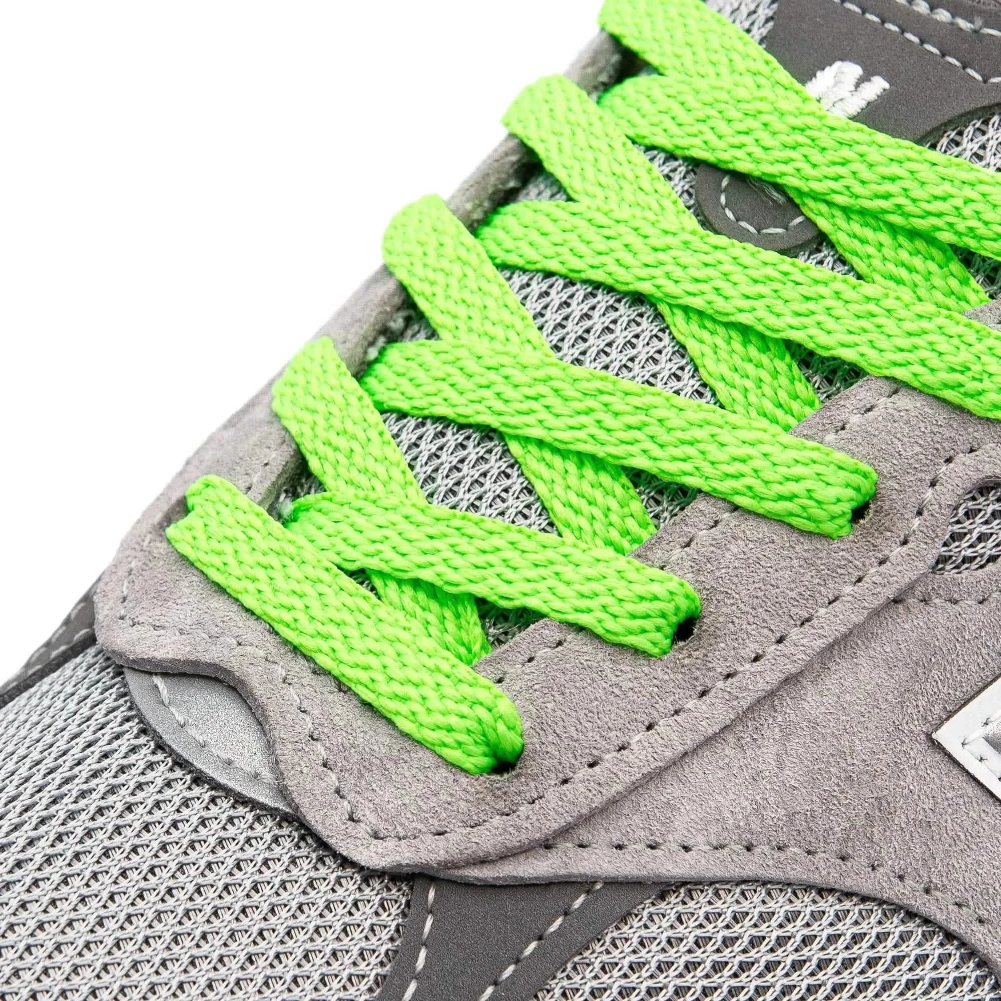 Lace Lab Neon Green Shoe Laces Flat Shoelaces