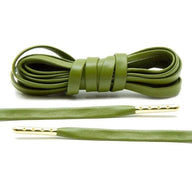 Lace Lab Olive Luxury Leather Laces - Gold Plated Leather Shoelaces