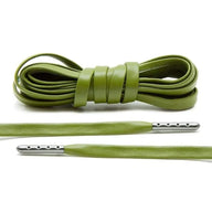Lace Lab Olive Luxury Leather Laces - Gunmetal Plated Leather Shoelaces