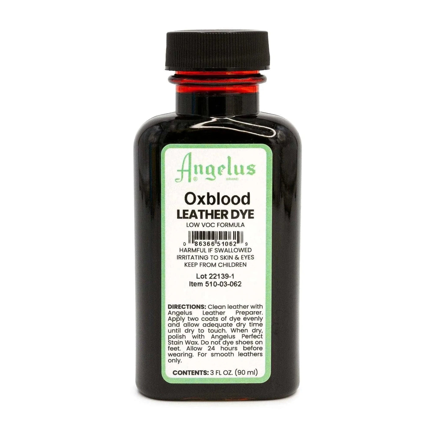 Angelus Direct Oxblood Low VOC Leather Dye 3 oz. Low VOC Leather Dye