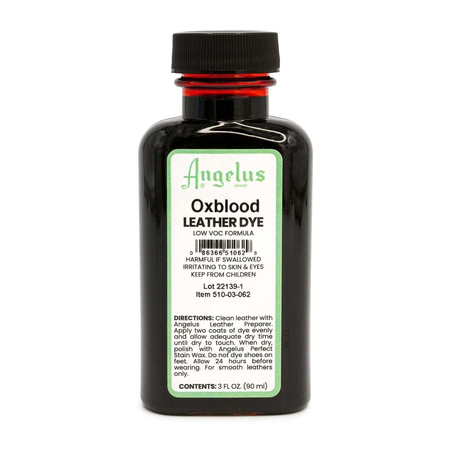 Angelus Direct Oxblood Low VOC Leather Dye 3 oz. Low VOC Leather Dye