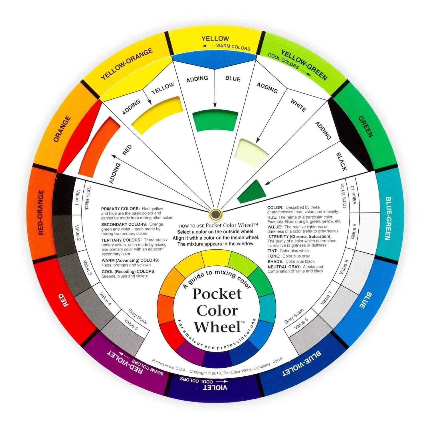 Angelus Direct Pocket Color Wheel - Mixing Guide 1 Color Wheel Accessories