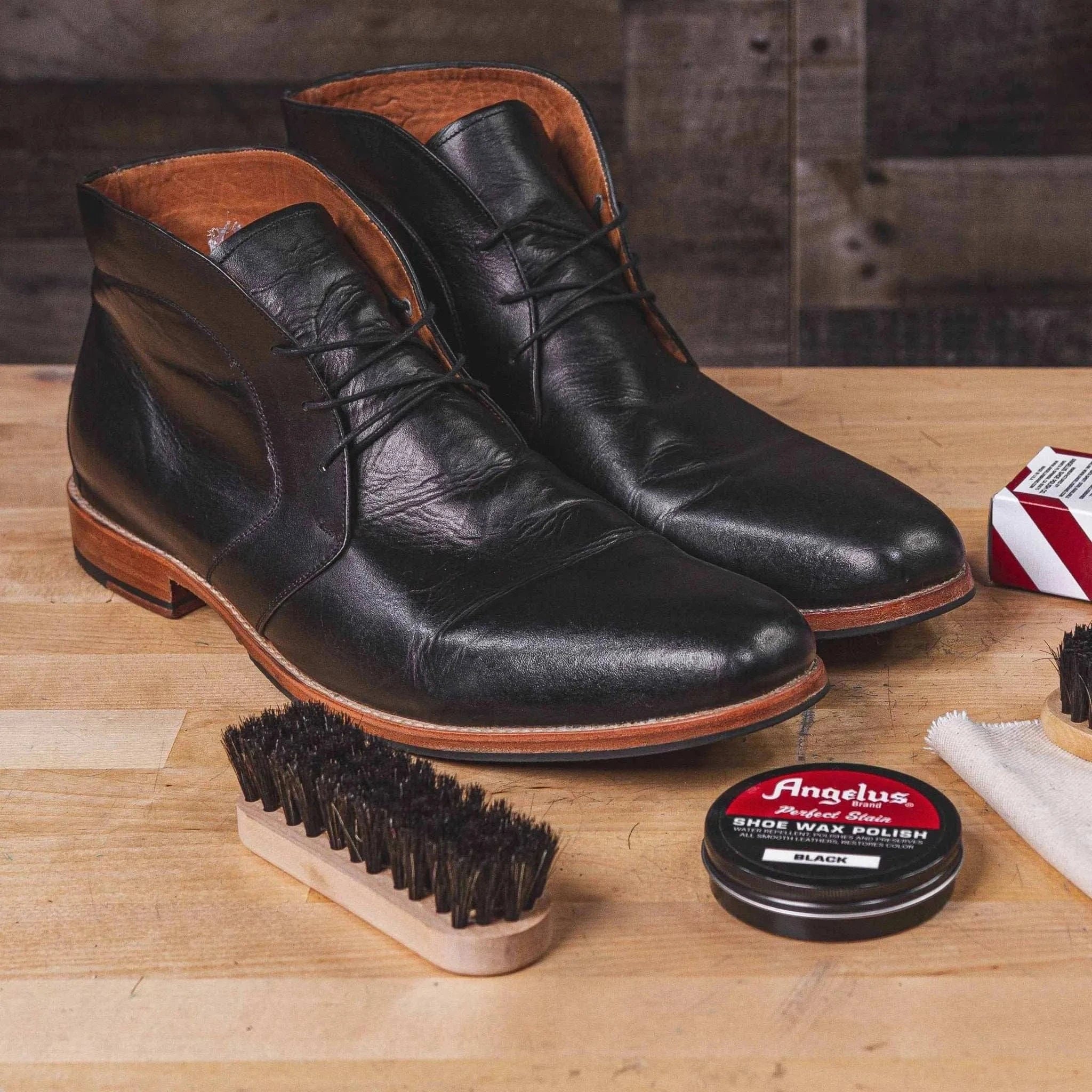 Angelus Direct Premium Shoe Shine Brush - 100% Real Horsehair 5" Brush Accessories