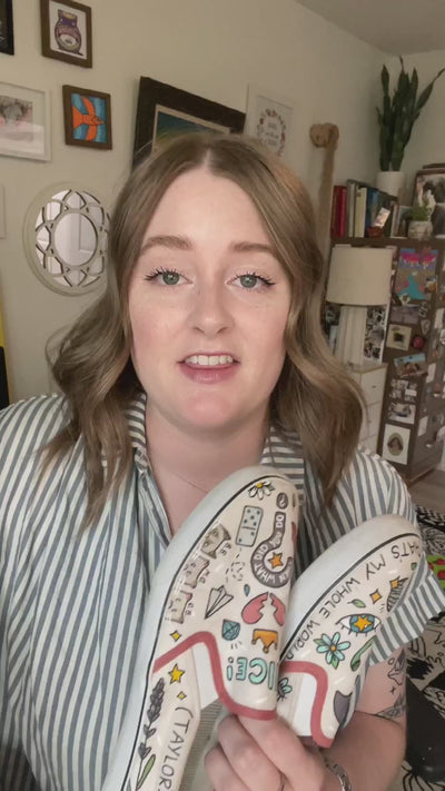 @beccadwyerdesign discusses her number one product for customizing shoes, Angelus Paints and 2-Soft for painting fabrics and canvas shoes