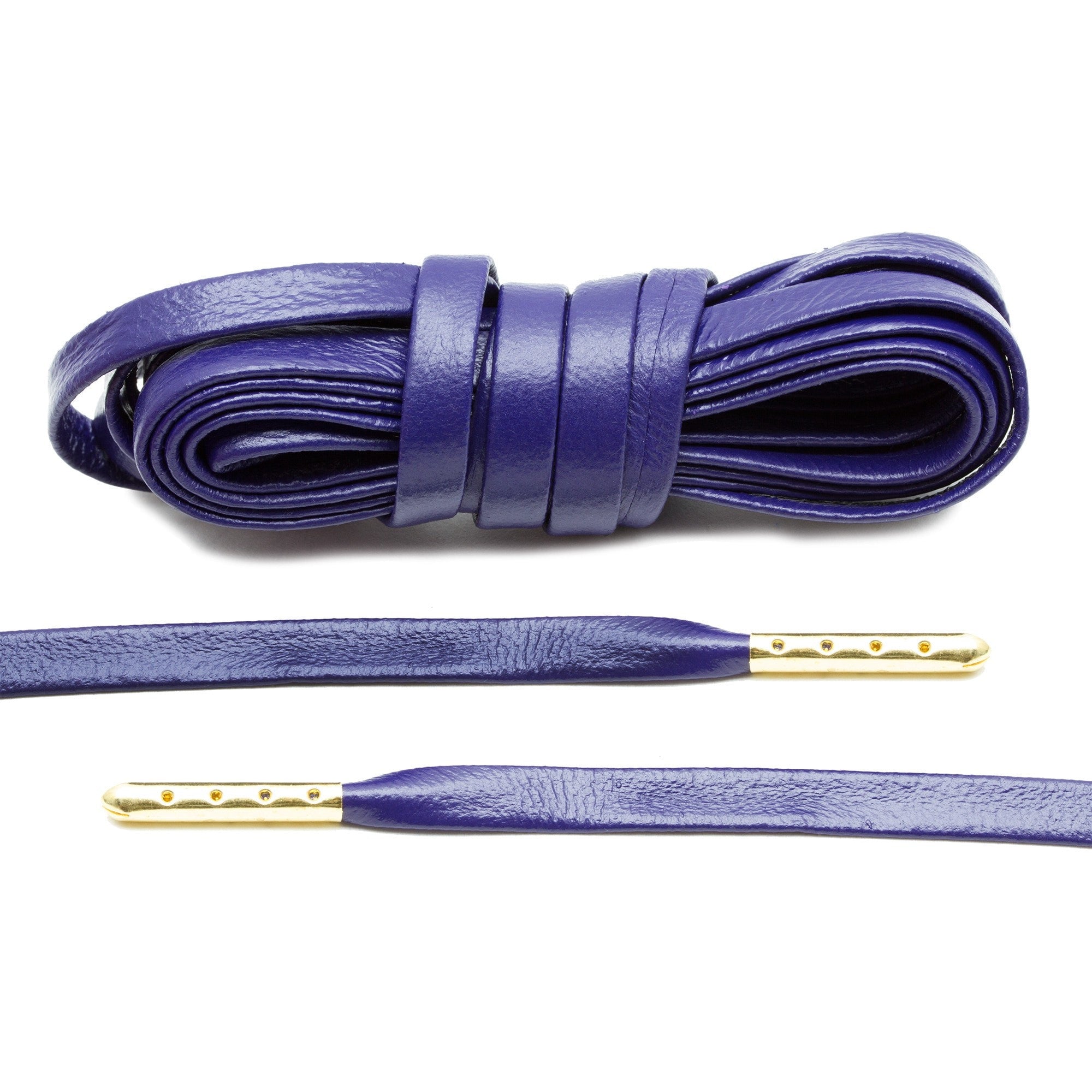 Purple Luxury Leather Laces - Gold Plated - Angelus Direct