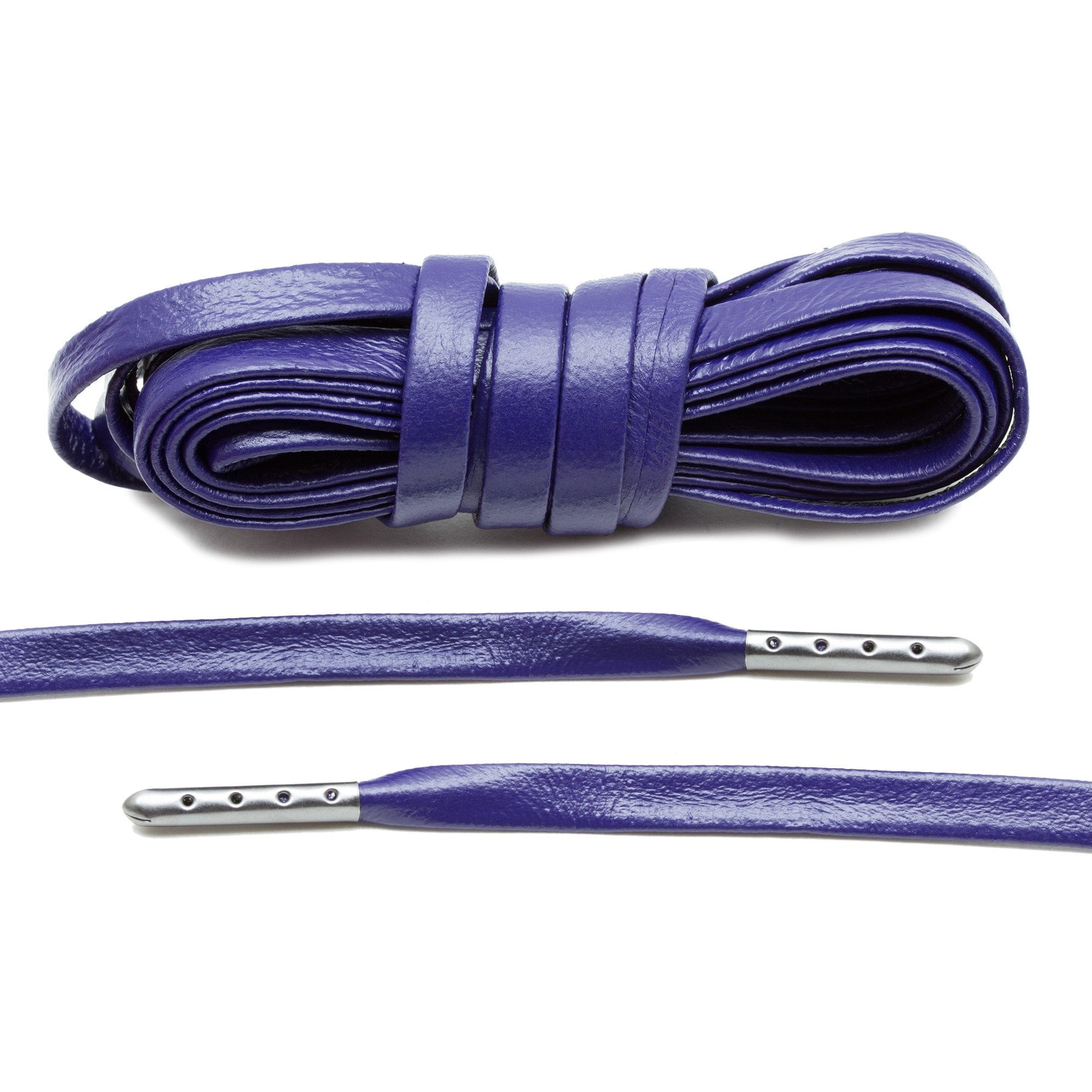 Purple Luxury Leather Laces - Gunmetal Plated - Angelus Direct