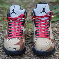 Lace Lab Red Luxury Leather Laces - Gold Plated Leather Shoelaces