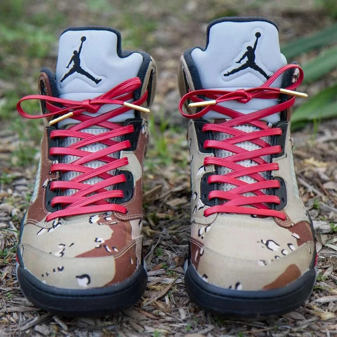 Red Luxury Leather Laces - Gold Plated - Angelus Direct