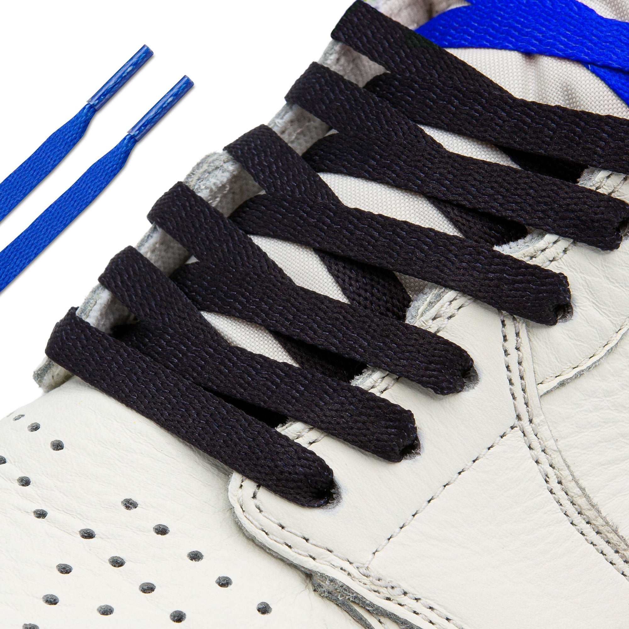 Royal Blue/Black Union Jordan 1 Replacement Shoelaces - Angelus Direct